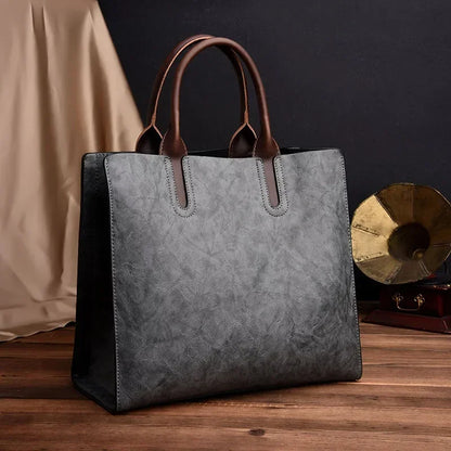 Vintage Oil-Skin Effect Tote Bag