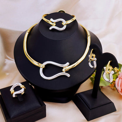 Wedding Jewelry Set – Choker Necklace, Earrings, Bracelet & Ring