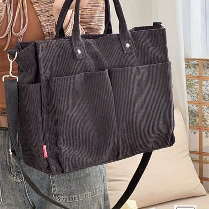 Women’s Corduroy Crossbody Tote Bag