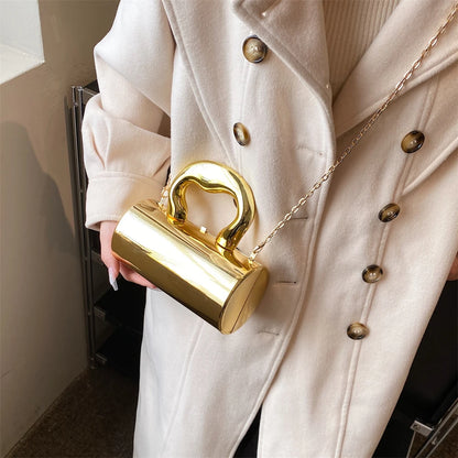 Golden Cylinder Evening Clutch
