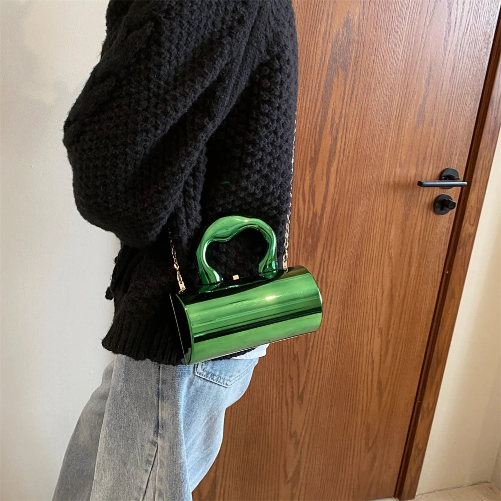 Golden Cylinder Evening Clutch