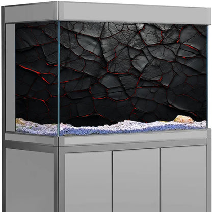 3D Black Stone Self-Adhesive Aquarium Background