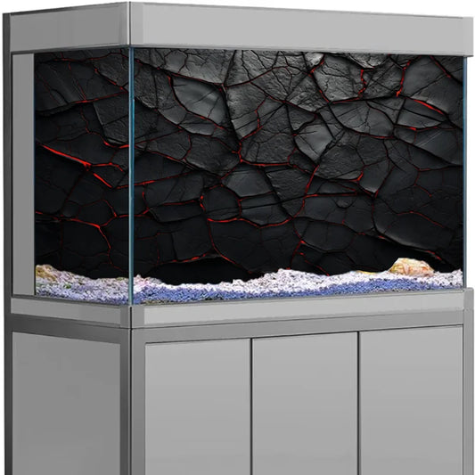 3D Black Stone Self-Adhesive Aquarium Background