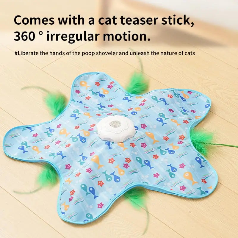 Interactive Hide & Seek Cat Toy with Moving Feather
