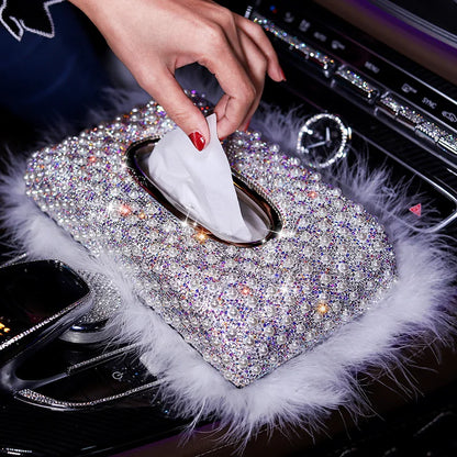 Luxury Pearl Diamond Tissue Box Holder