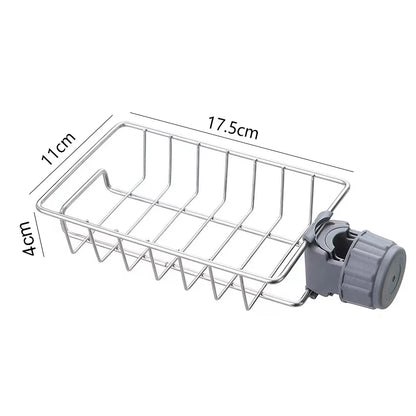 Kitchen Sink Faucet Sponge & Soap Organizer Rack