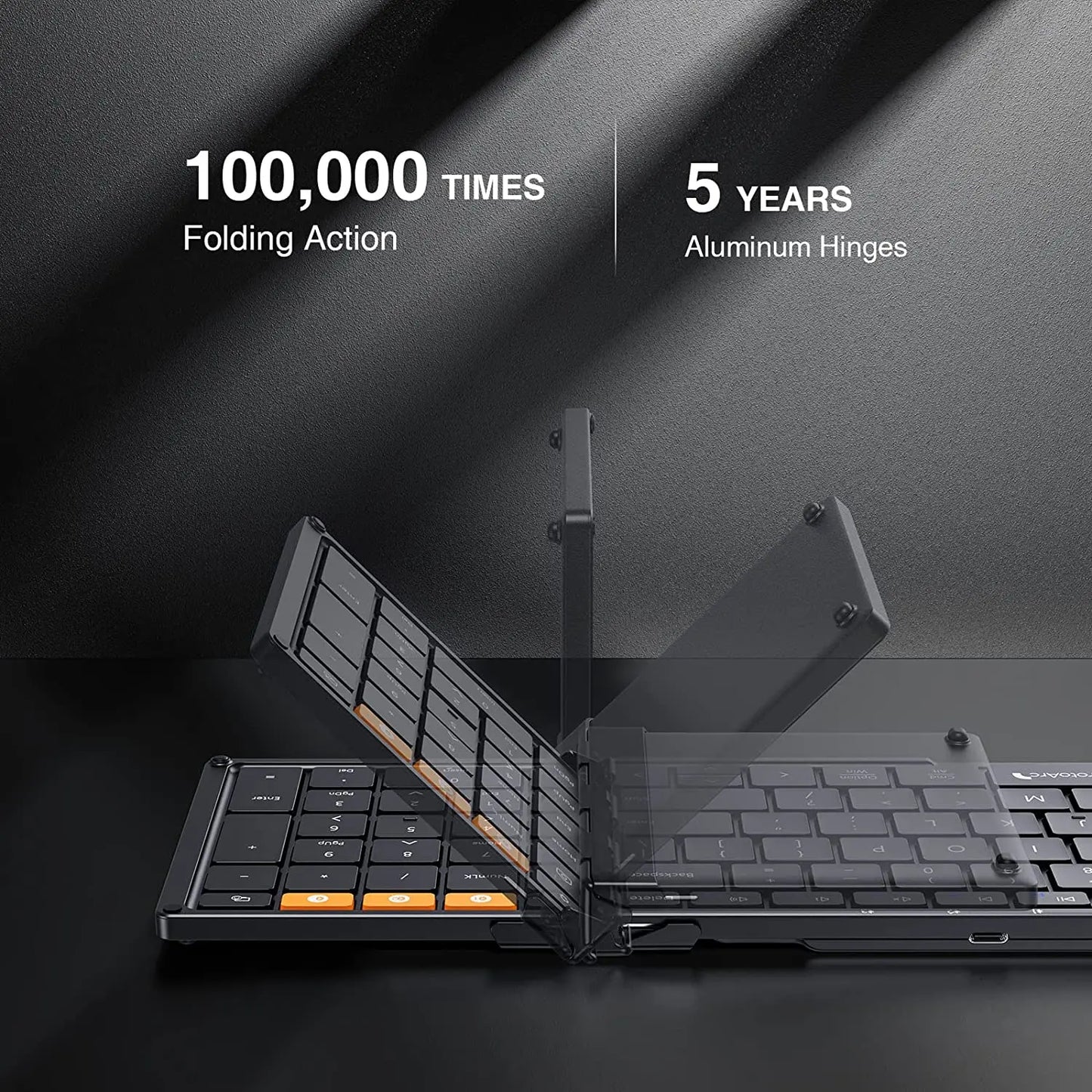 Foldable Bluetooth Keyboard with Numeric Keypad