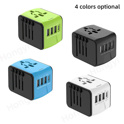 International Travel Adapter with 3 USB & USB-C Fast Charging