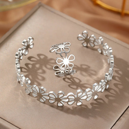 Stainless Steel Bracelet & Ring Set