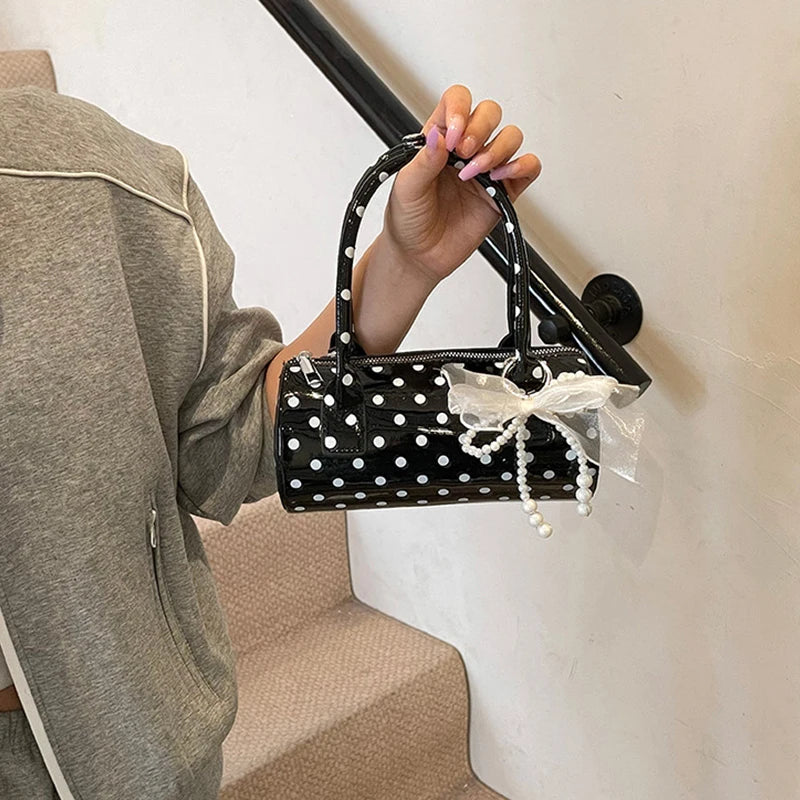 Women’s Polka Dot Barrel Shoulder Bag