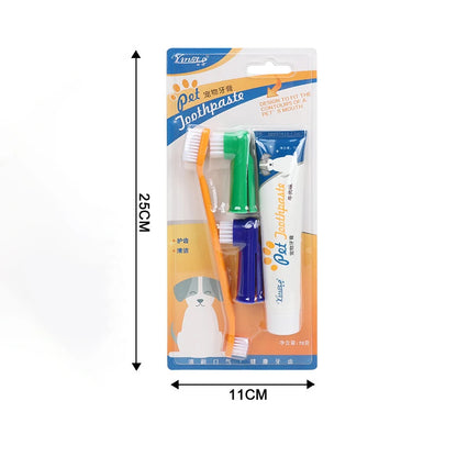 Pet Toothbrush & Toothpaste Set for Dogs and Cats
