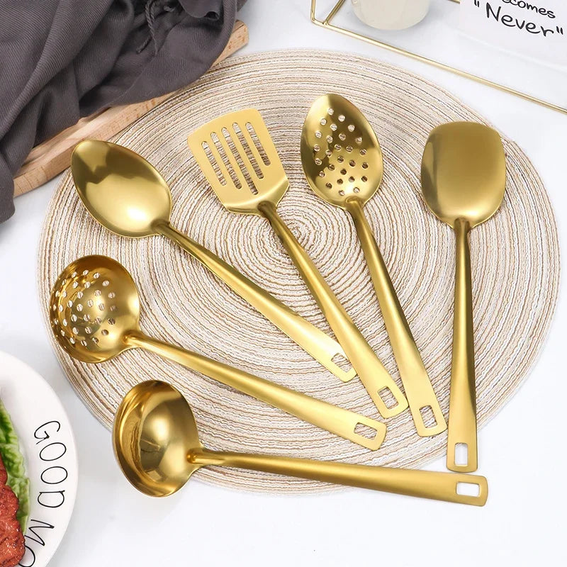 Gold Stainless Steel Kitchen Utensil Set