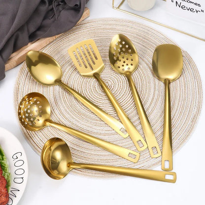 Gold Stainless Steel Kitchen Utensil Set
