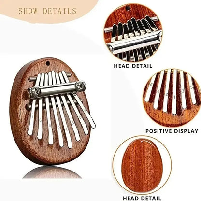 8-Key Mini Wooden Kalimba Thumb Piano