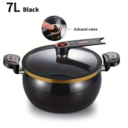 7L Non-Stick Micro Pressure Cooker with Glass Lid