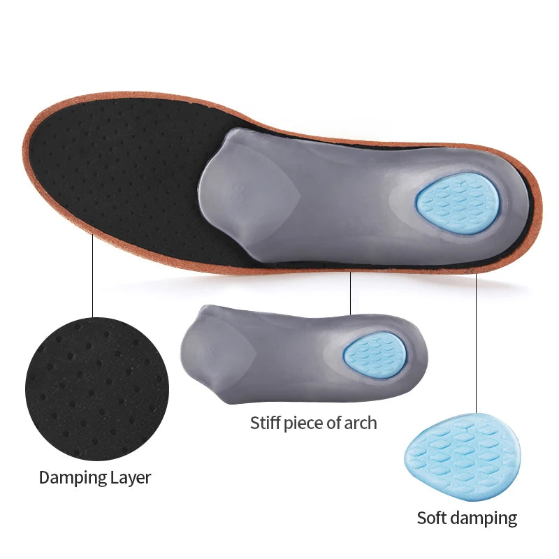 Leather Orthopedic Arch Support Insoles