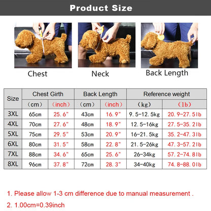 Miss Doggy Warm Turtleneck Dog Pajamas for Large Dogs