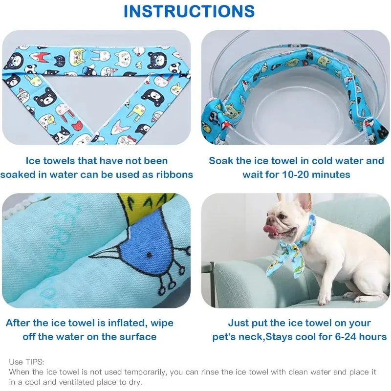 Pet Cooling Ice Scarf – Reusable Summer Neck Wrap for Dogs & Cats