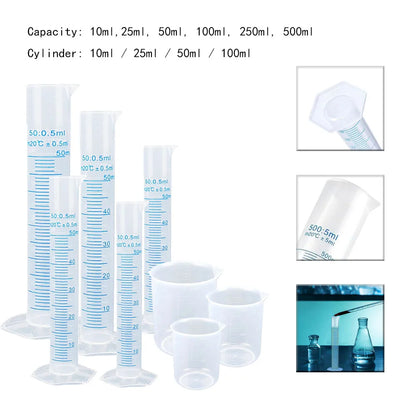 Plastic Graduated Measuring Cylinder with Hexagonal Base