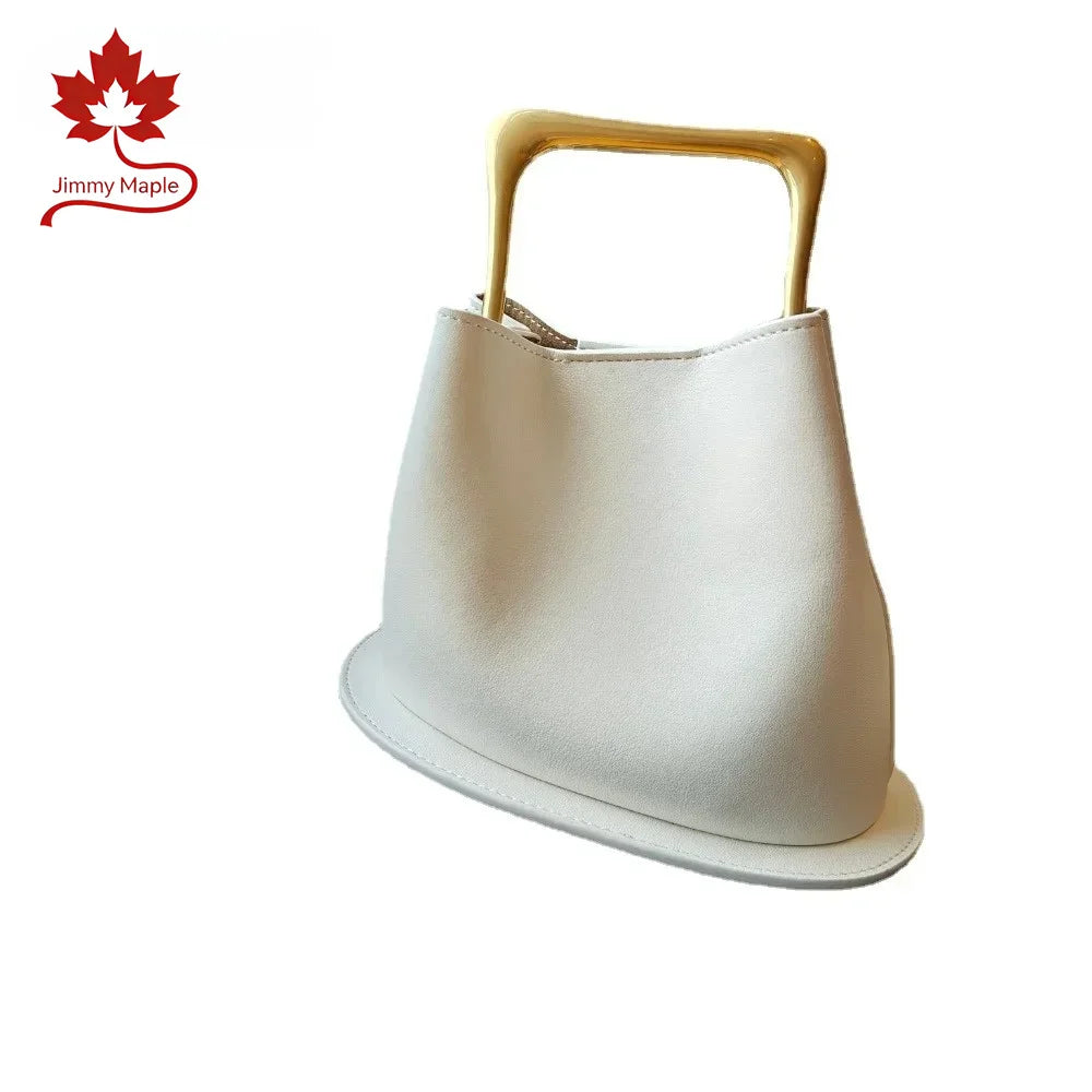 Jimmy Maple Genuine Cow Leather Bucket Handbag
