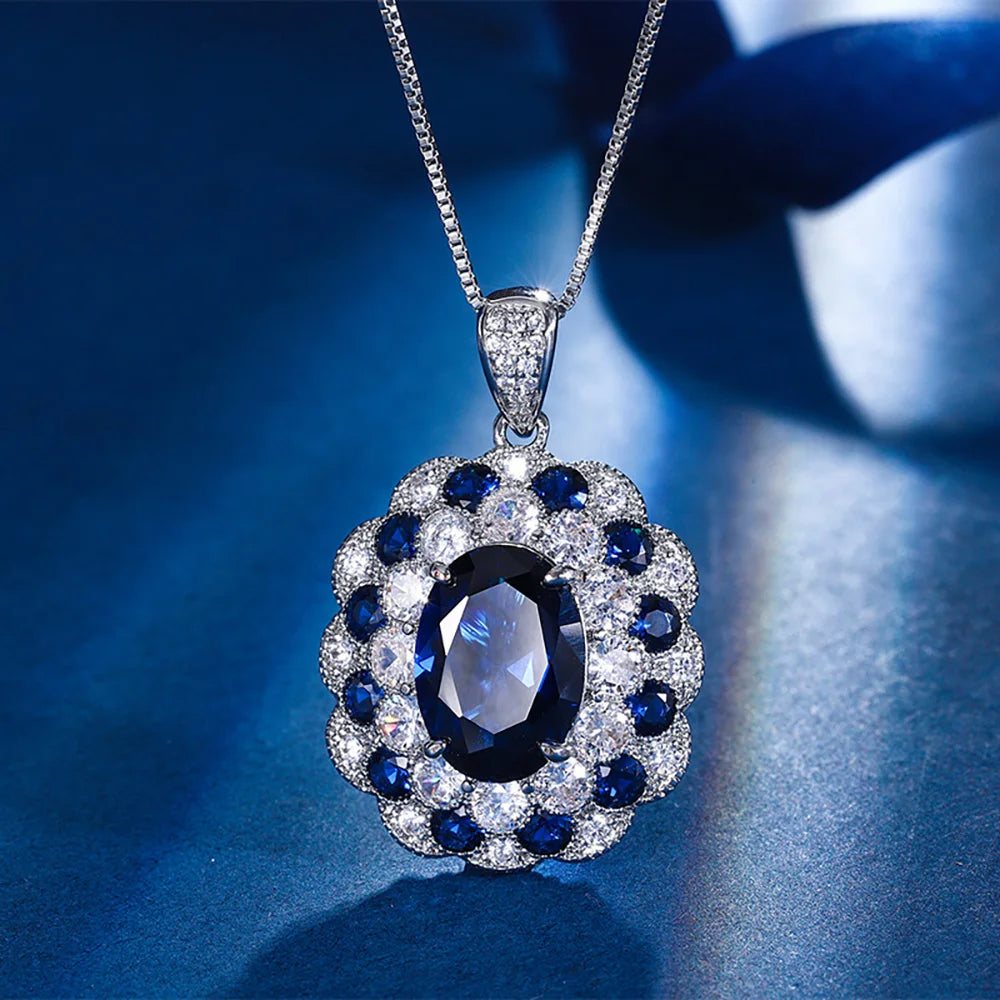 Sapphire-Style Gemstone Jewelry Set