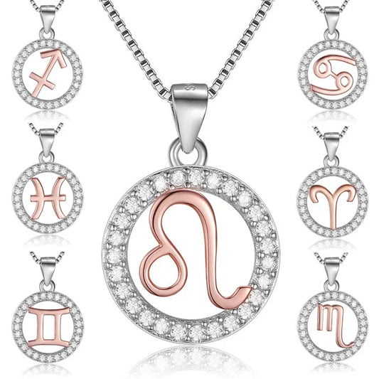 Long Chain 925 Sterling Silver Rose Gold Necklace