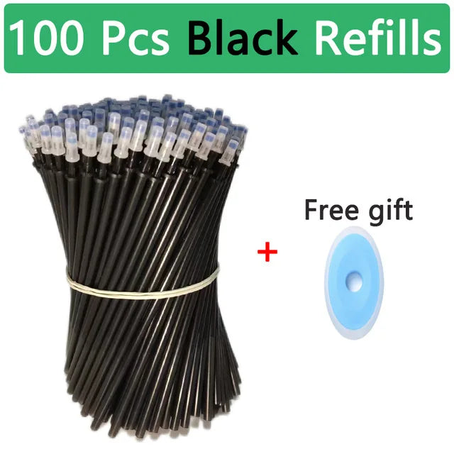100-Pack 0.5mm Erasable Gel Ink Refills with Bonus Erasers