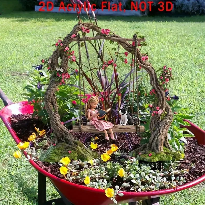 Swing Girl Garden Ornament