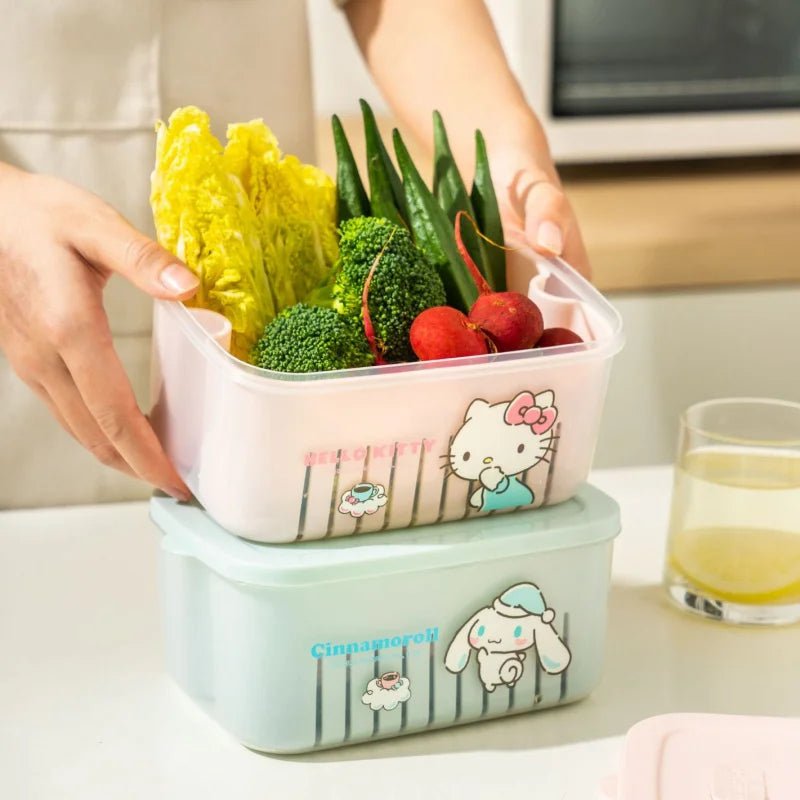 Cute Cartoon Food Storage & Washing Container