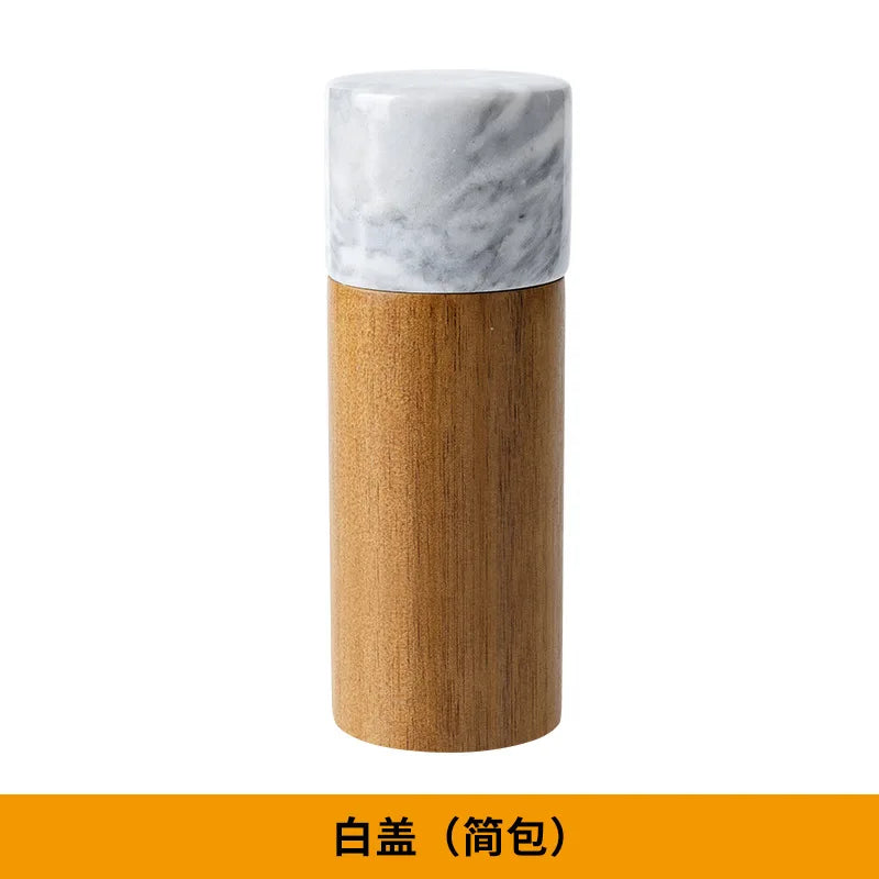 Marble & Acacia Wood Pepper Grinder