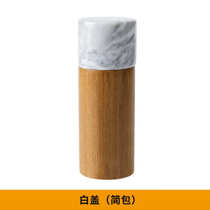 Marble & Acacia Wood Pepper Grinder
