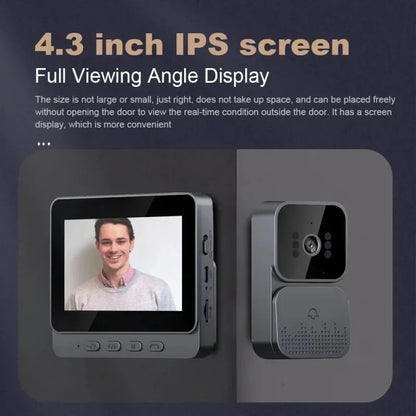 Smart Wireless Video Doorbell with 4.3” Indoor Display & Night Vision