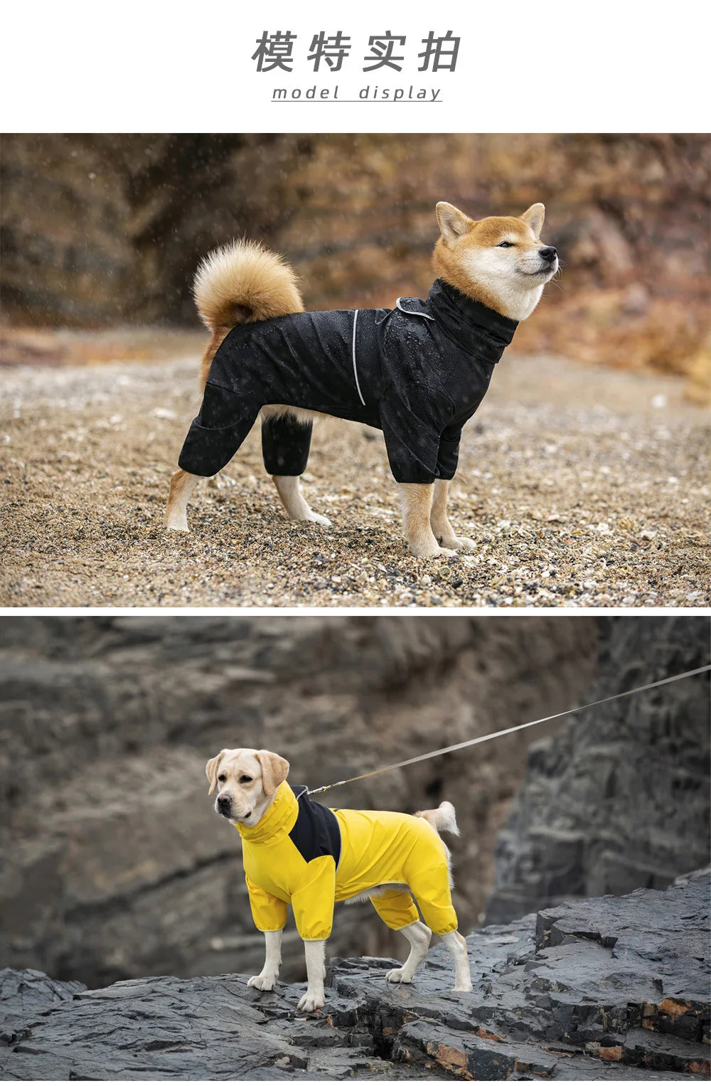 Full Coverage Waterproof Dog Raincoat Jumpsuit