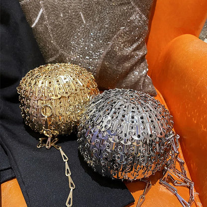 Handmade Metallic Sphere Evening Bag