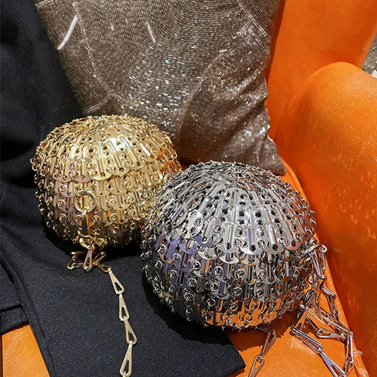 Handmade Metallic Sphere Evening Bag