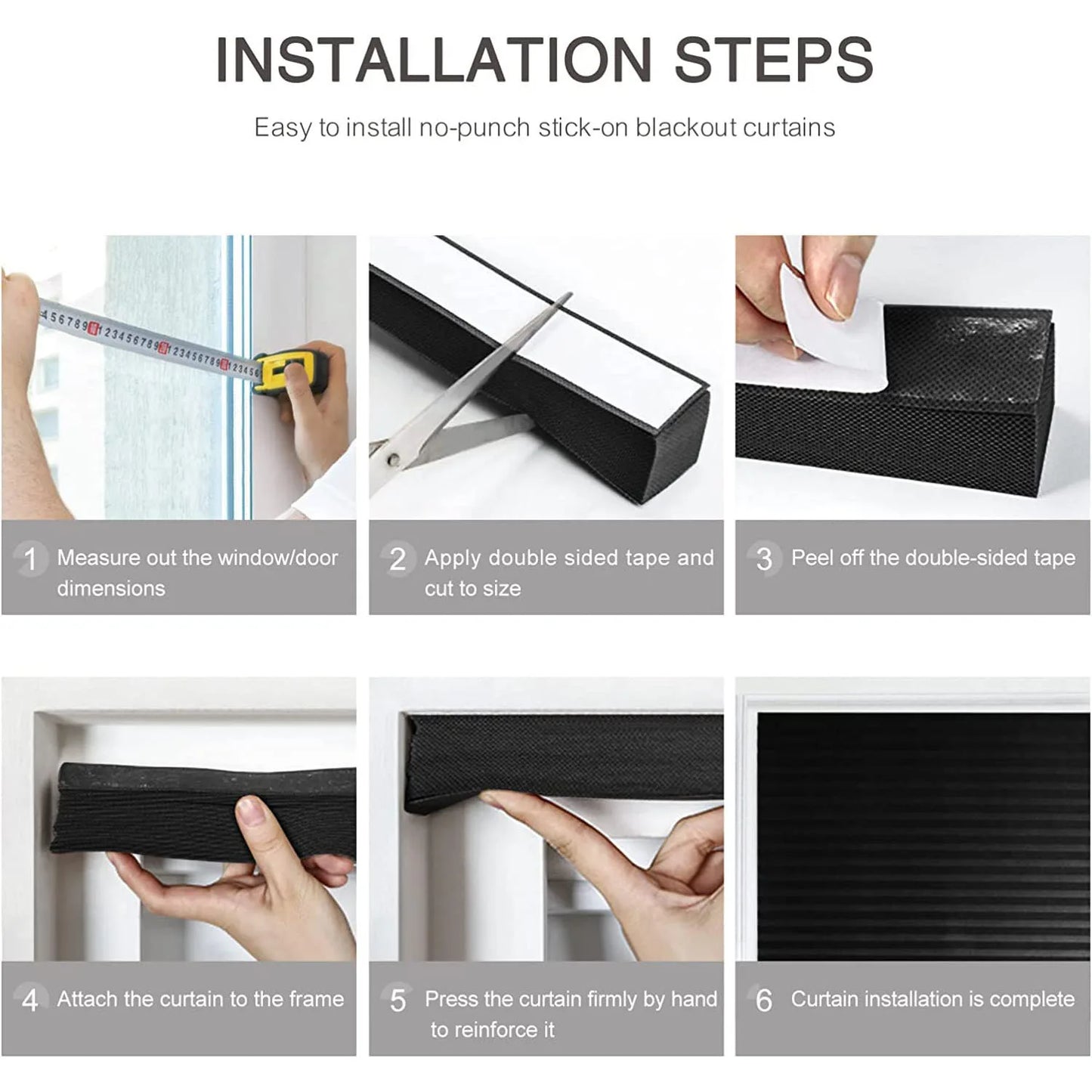 Self-Adhesive Pleated Blackout Window Blind