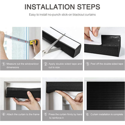 Self-Adhesive Pleated Blackout Window Blind