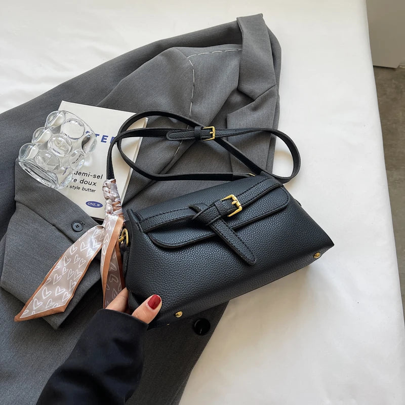 Women’s Lychee-Texture Crossbody Bag