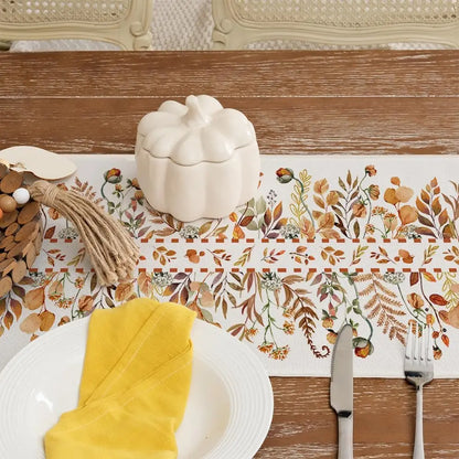 Autumn Wildflower Linen Table Runner