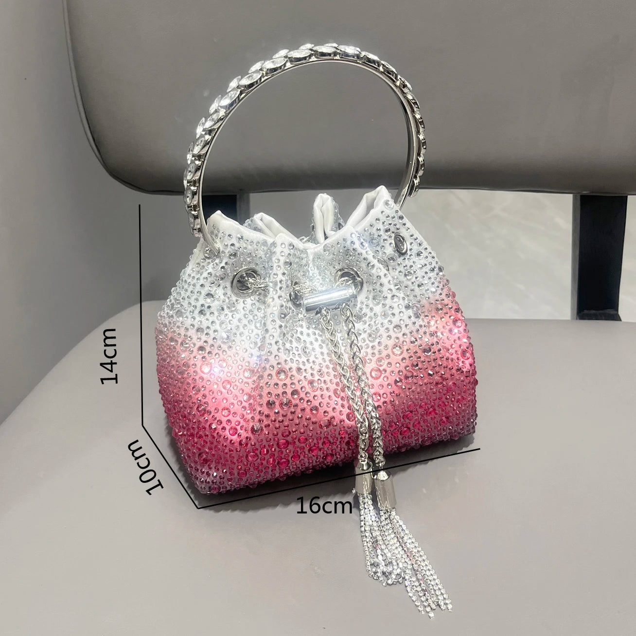 Luxury Rhinestone Bucket Evening Bag