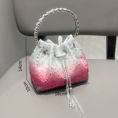 Luxury Rhinestone Bucket Evening Bag