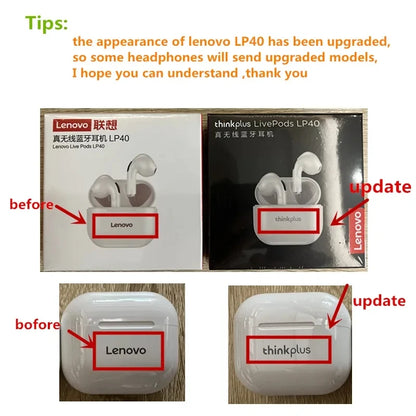 Original Lenovo lp40 Bluetooth Earphones With Microphone