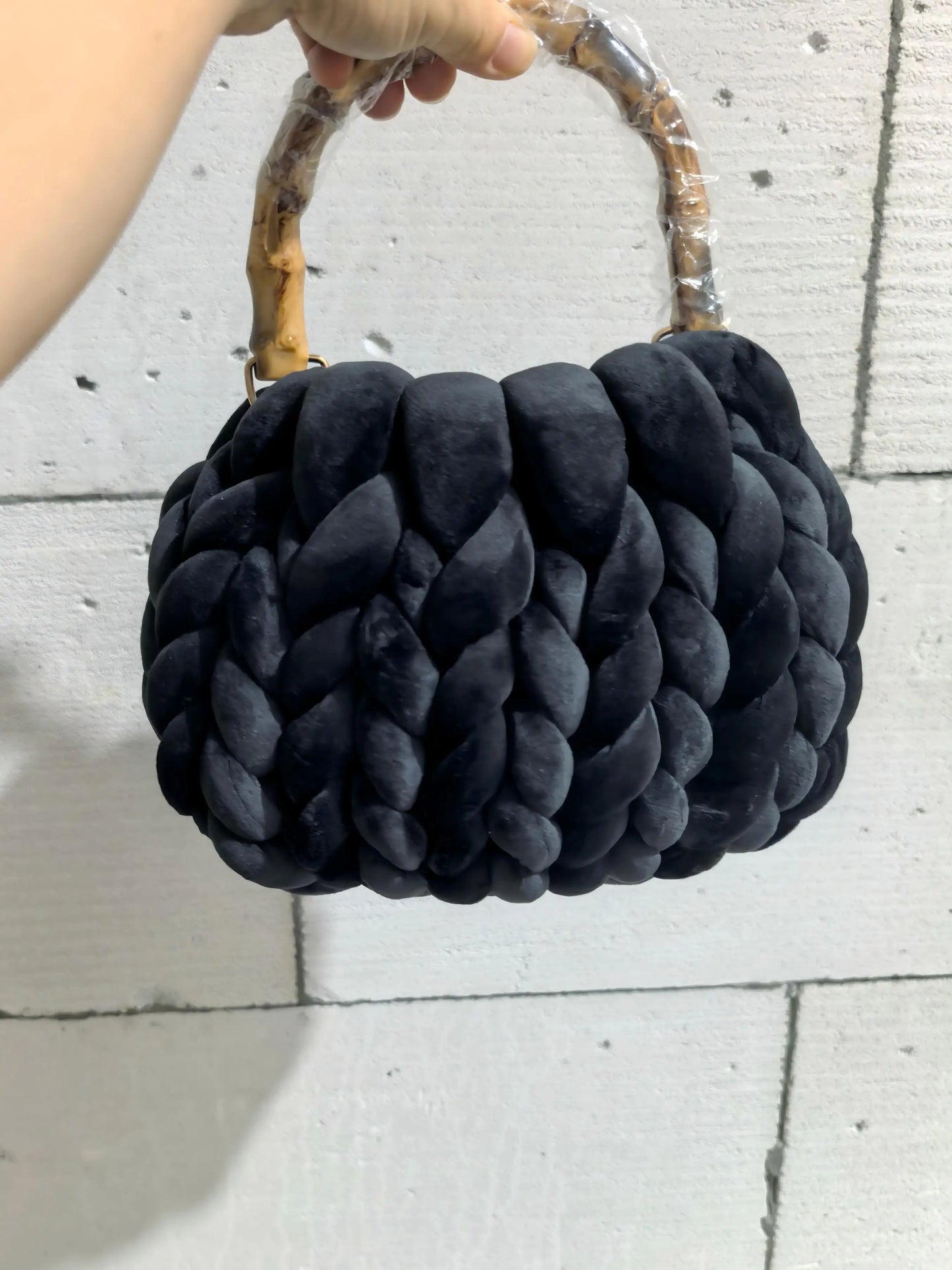 Chunky Knit Bucket Handbag