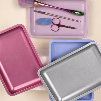 Stainless Steel Cosmetic & Nail Tool Storage Tray