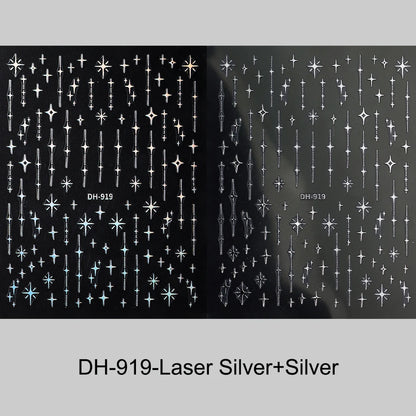 3D Laser Star Nail Art Stickers
