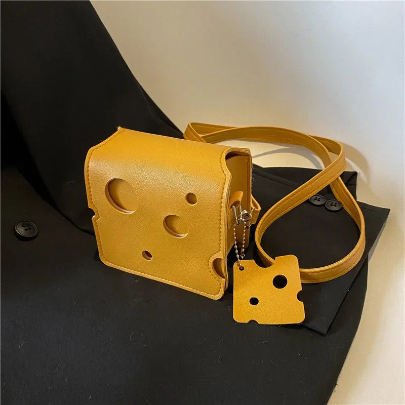 Cheese-Shaped Mini Crossbody Bag for Women