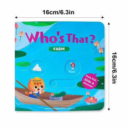Who’s That? Push-Pull-Slide Animal Board Books – 4 Book Set
