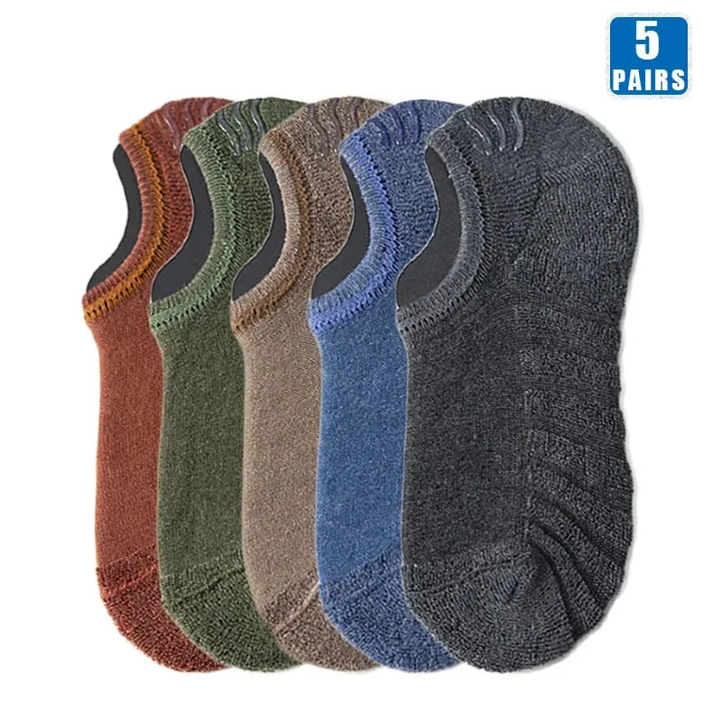 Men’s Cotton Low Cut Socks 5 Pairs