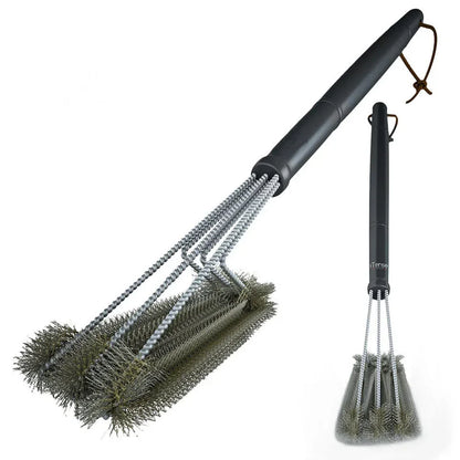 360° Stainless Steel BBQ Grill Cleaning Brush with Long Handle