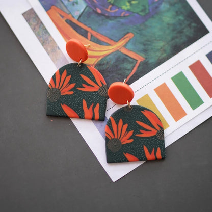 Art Floral Pattern Earrings